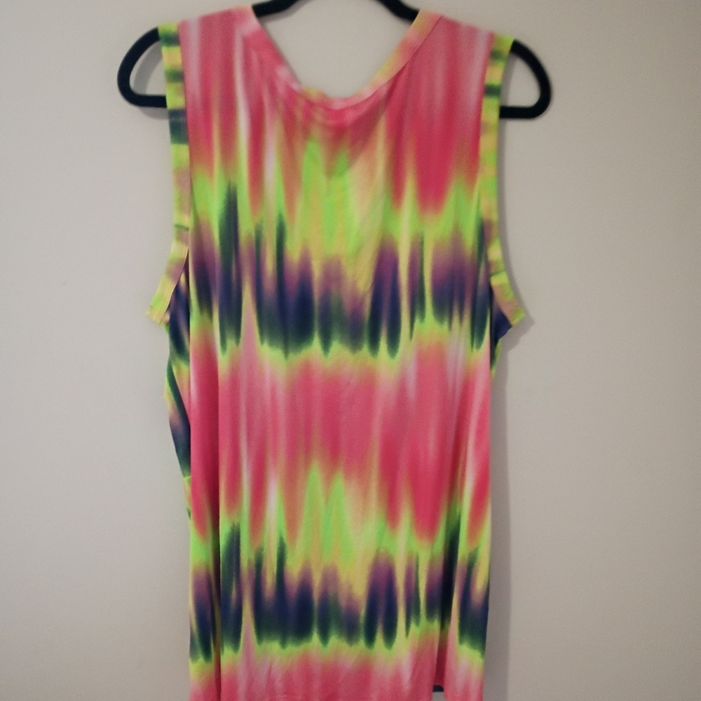Lovely J Women's Vibrant Tie-Dye Sleeveless Top - Picture 2 of 2